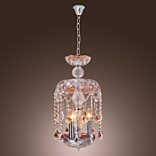 Modern Crystal Pendant Lights with 3 Lights in Glass Shade