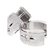 Single Diamond Zandstralen RVS Oorbellen