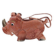 Handmand Brown Rhinoceros PU Leather Casual Lolita Hangbag