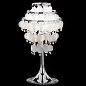 60W E27 Crystal Table Lamp with Shells on shade