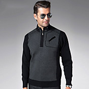 manga longa masculina casual solta verificar suéter grosso flor malha