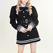Manches longues noir et rose en coton Lolita Robe Sailor