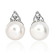 splendido argento sterling fresche perle orecchini (9 * 9mm)