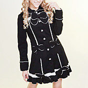 Manches longues en coton noir et rose bonbon Manteau Lolita avec Bow