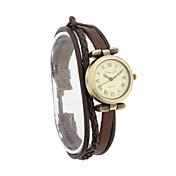 Fashion Damen PU Quarzwerk Glas runde Form Kleid zu sehen