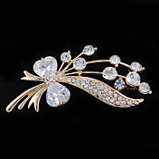 Crystal Bow Y Streamer Broche