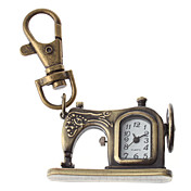 Unisex Naaimachine Ontwerp Lichtmetalen Analoog Quartz sleutelhanger horloge (Brons)