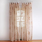 (Twee panelen) land jacquard beige botanische vitrages