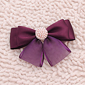Handmade Purple Pink Satin Chiffon 10.5cm Bow Princess Lolita Headdress