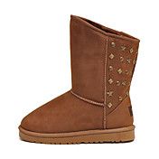 Women's Suede Rubber Waterproof Mid-Calf Flat Snow Boots (Assorted Colors)