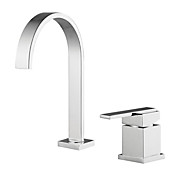 Contemporary Single Handle Widespread Bathroom Sink Faucet Chrome Finish