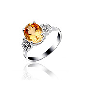 Charming Sterling Silber Citrin Ring (2,6 Karat) (8 * 10mm)