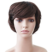 Capless Short Brown Wavy High Quality Synthetic Japanese Kanekalon Parties Wigs