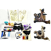2 de hierro fundido tatuaje ametralladora Kit para el revestimiento y sombreado