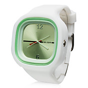 Quartz Uhr mit Silikon Armband (Weiß)