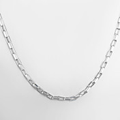Fashion Jewelry Simply Necklace Silver Plate 2MM Square Link Chain