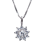 Fashionable 925 Silver With Cubic Zirconia Plating Platinum Women's Necklace