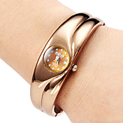 Quartzo da Mulher liga Bracelet Watch analógico (Bronze)