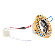 Dimmable 3W 270-300LM 3000-3500K Warm White Light Golden Shell LED Ceiling Bulb (85-265V)