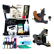 2 Tattoo Machine Guns kit met LED Voeding en 8 * 15ml inkt