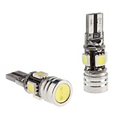 CANBUS T10 4x5050 SMD + 1.5W White LED Bulb for Car Side Marker/Dashboard Light (12V, 2-Pack)