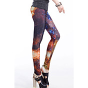 donne asimmetrico stampa multi-colore legging