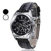 Orologio al quarzo, analogico, in PU, da uomo - Nero