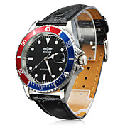 Men's Calendar Style PU Analog Mechanical Wrist Watch (Black)
