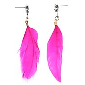 Estilo Punk Crossbones Pink Feather Earrings