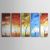 Hand-painted Oil Painting Landscape Oversized Wide Set of 5