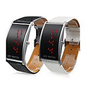 Tweetal Elegante Digitale LED-Horloges Met PU-Leren Band