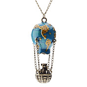 Fire Balloon Shape Metal Necklace