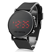 Orologio LED (rosso), sportivo, unisex, con quadrante rotondo - Nero