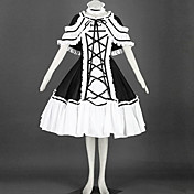Sleeveless Knee-length Black and White Cotton Shiro& Kuro Lolita Dress