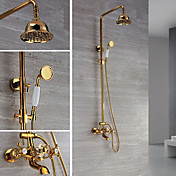 Contemporary Wall Mount Ti-PVD Finish Brass Shower Faucets