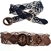 Bohemian Handmade das mulheres tecido Rodada fivela de cinto