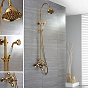 Wall Mount Ti-PVD Finish Contemporary Brass Shower Faucets