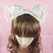 Handmade Floral Green Country Lolita Headband with Lace