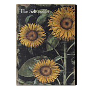 gestreckten Leinen druckt vintage floral Sonnenblume 1212-0152