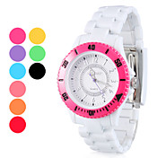 Unisex Plastic Montre analogique bracelet à quartz (blanc)