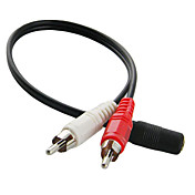 3.5 mm Female to 2RCA Male Audio Cable (36 cm)
