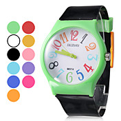Unisex Borracha analógico de pulso de quartzo Watch (Balck)