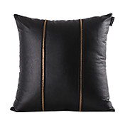 Ouro Zipper de couro preto fronha decorativa