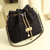 Kvinners Diamond Sjekk Chain Frynser Tweed crossbody Bag