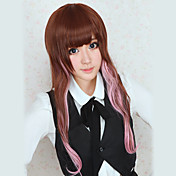 Zipper Brown og Pink blandet farve 80cm Søde Lolita Wig