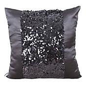 Contemporânea Preto Bling Poliéster fronha decorativa
