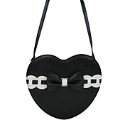Handmade bella PU Borsa Cuore in pelle Sweet Lolita con l'arco