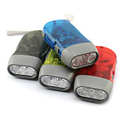 Hand Druck Power-Taschenlampe mit 3 LED (Farbe sortiert)