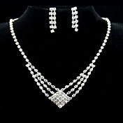 Amazing legering med Rhinestone Dame Smykker Set herunder halskæde, øreringe