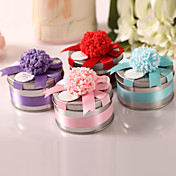 Round Metal Favor Tin With Ribbon - Set of 6 - (More Colores)
